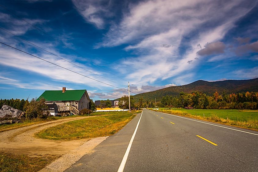 Highway passing through Jefferson, New Hampshire.