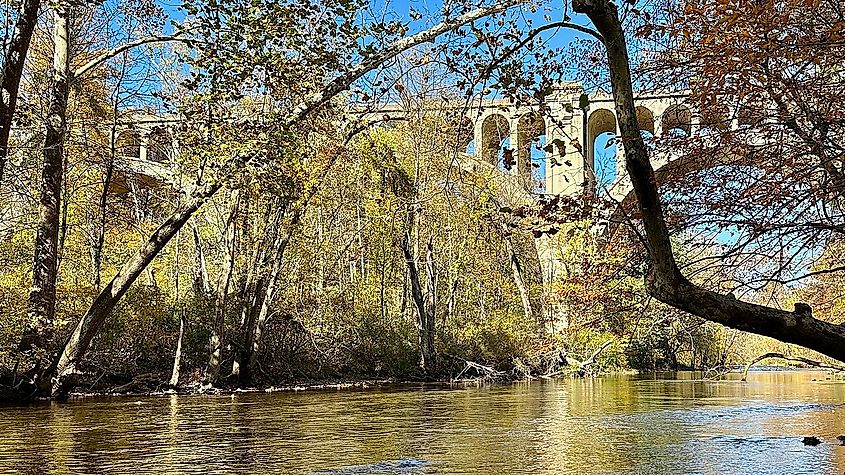 The Paulins Kill Viaduct over the Paulins Kill near Hainesburg, New Jersey.