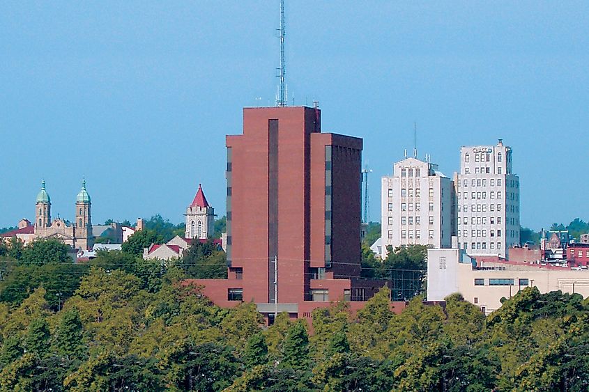Skyline of downtown Mansfield, Ohio.