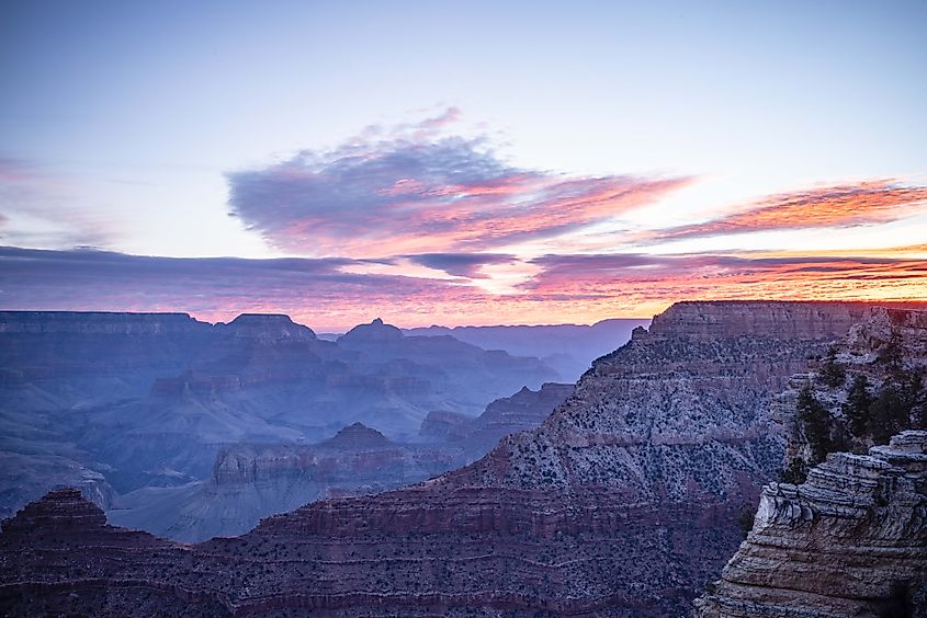 A classic example of a Grand Canyon sunrise, looking east from Mather Point. Photo credit: Brendan Cane. 