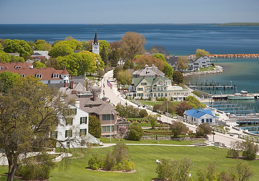 The beautiful town of Mackinac Island, Michigan.