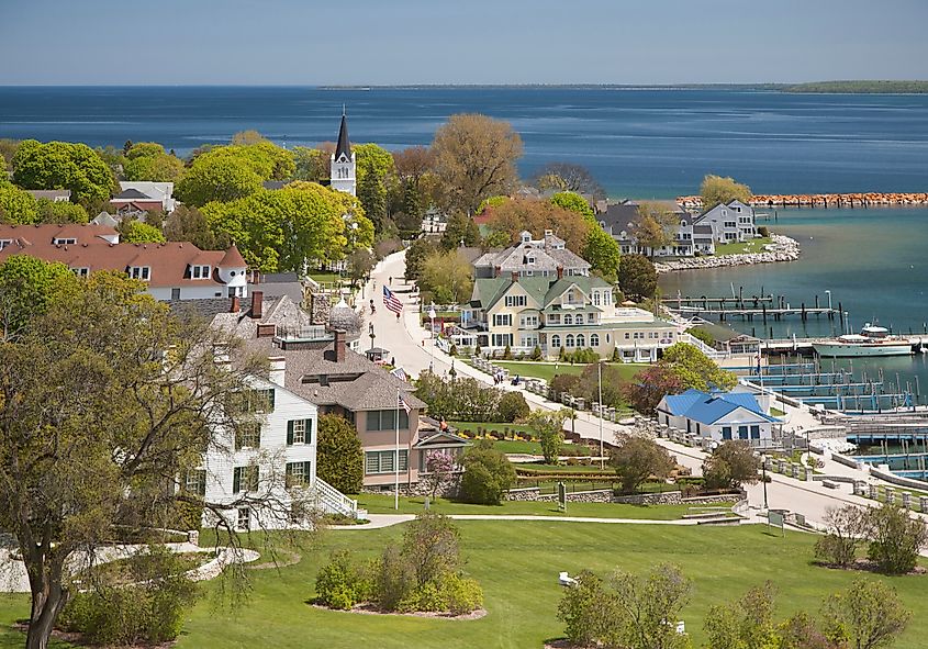 The beautiful town of Mackinac Island, Michigan.