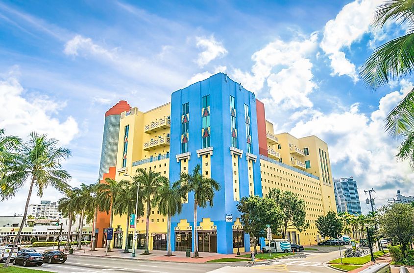 Art deco buildings in South Beach, Miami