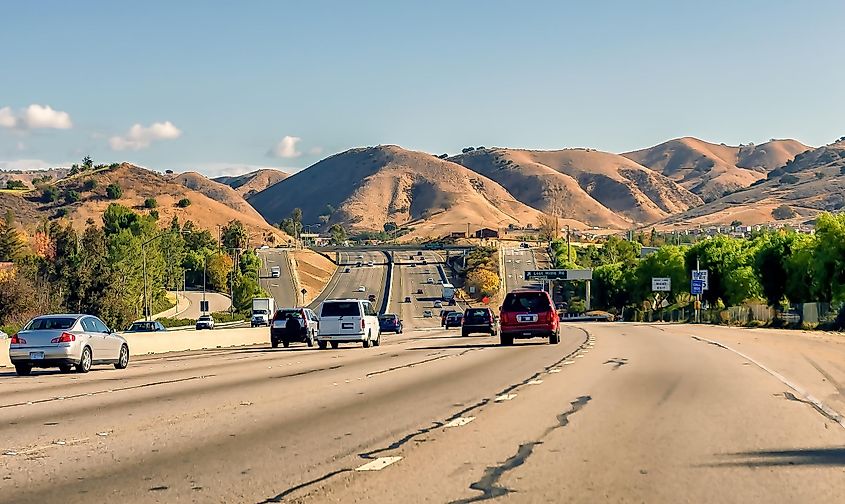 View of traffic on the 101 Ventura Freeway in Southern California, via Lux Blue / Shutterstock.com
