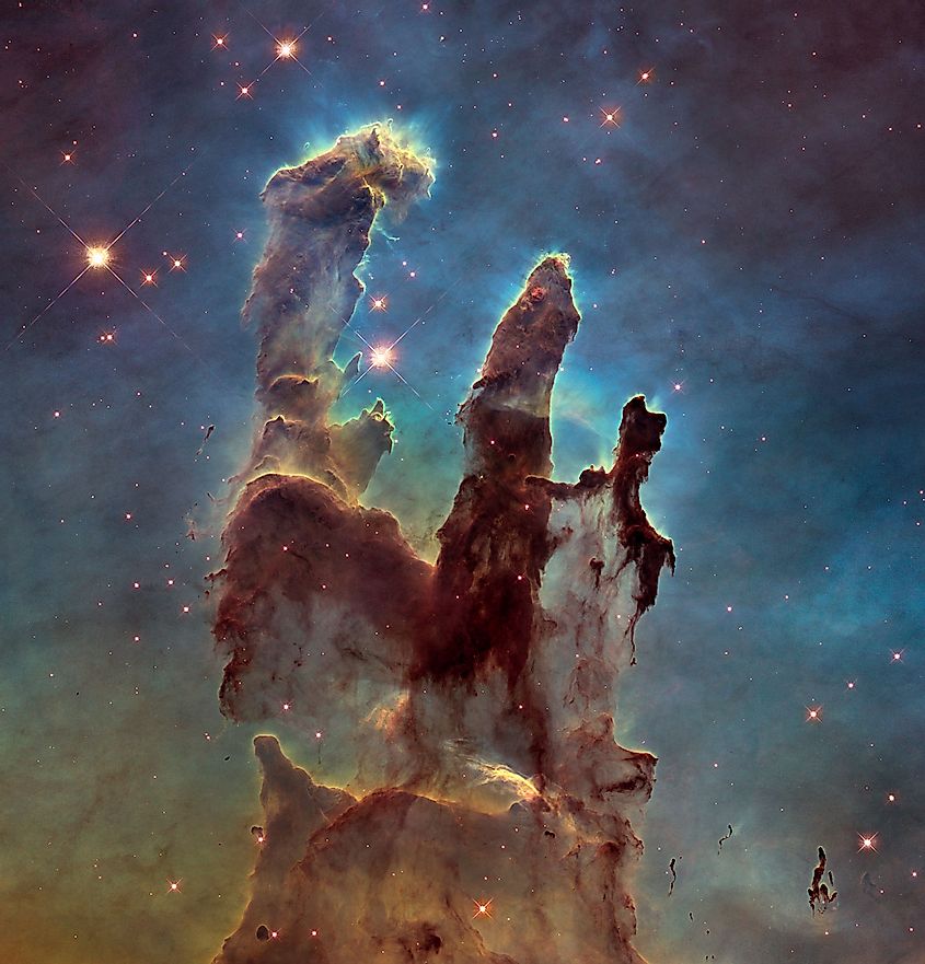The Pillars of Creation are a nebula where star formation is taking place, NASA