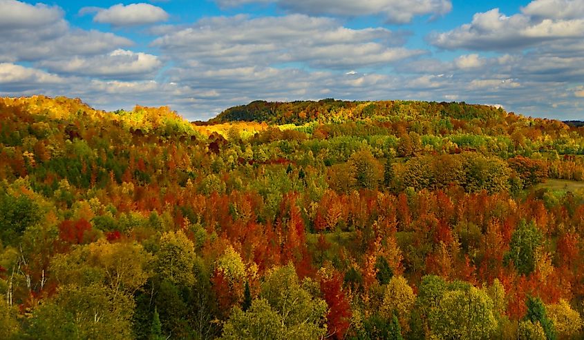 Overlooking an autumn scene at Mono Cliffs, Ontario Canada.