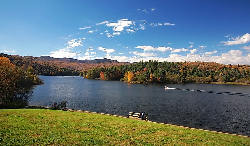 Overlooking Waterbury Center State Park in fall, Vermont