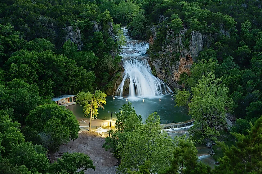 The beautiful Turner Falls near Davis, Oklahoma.