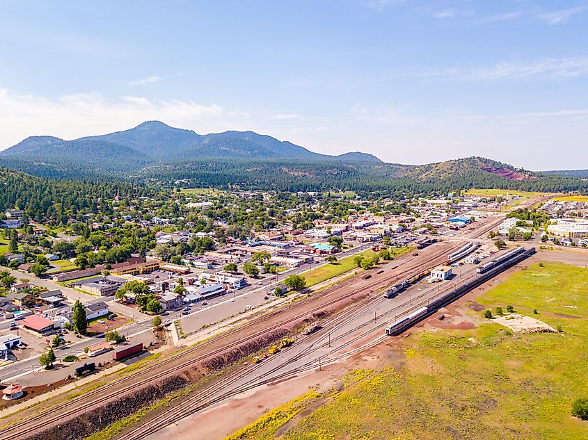 Aerial view of Williams, Arizona.