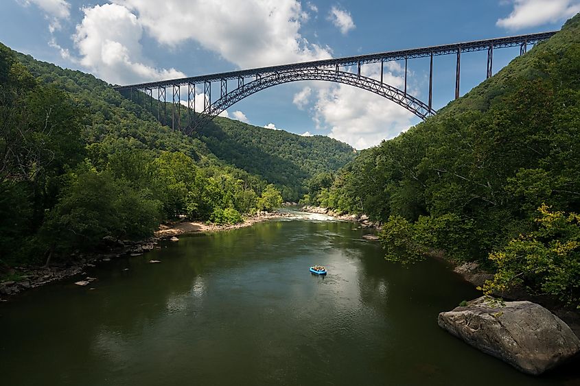 The New River Gorge Bridge in Fayetteville, West Virginia.