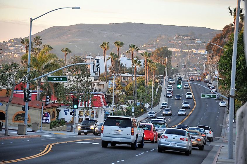 Street view in Laguna Beach, California