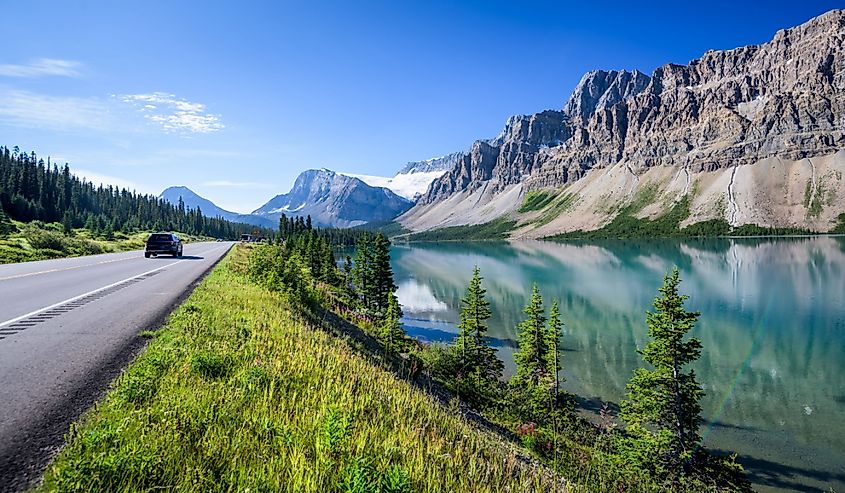 Bow Lake near Icefields Parkway, Banff, Rocky Mountains, Alberta, Canada