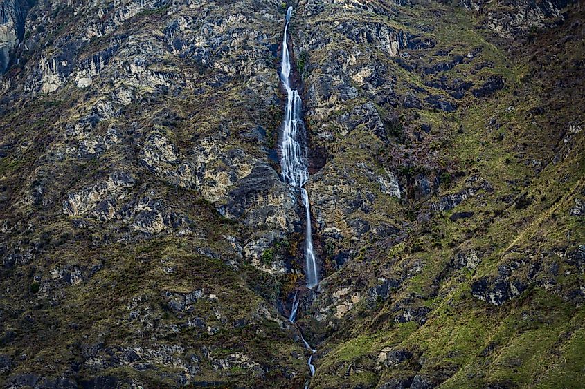A view of the Twin Falls in Wanaka, New Zealand