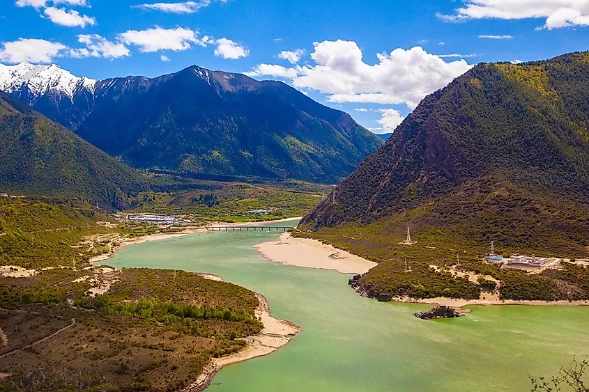 The Brahmaputra River in Tibet.