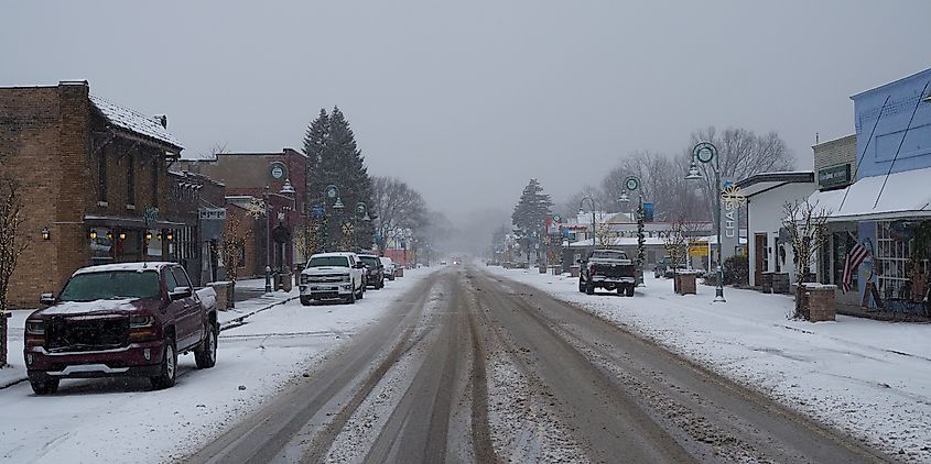 Downtown Bridgman along Lake Street.