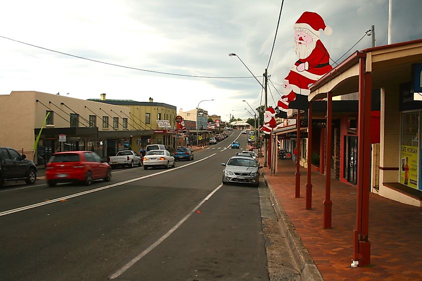 The main street through Milton, New South Wales, Australia