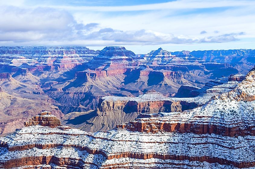 Grand Canyon covered with snow