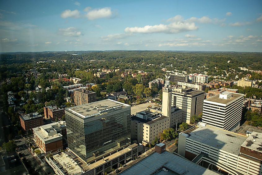 Aerial view of White Plains, New York