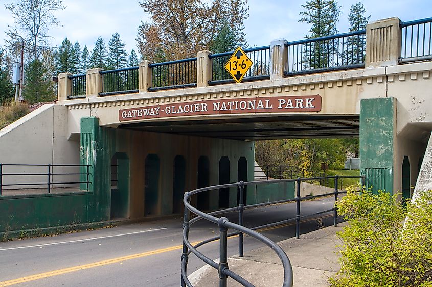 Gateway West Entrance to the Glacier National Park in Montana