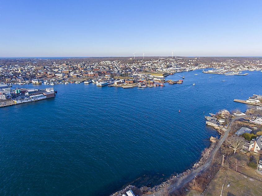 Aerial view of Gloucester, Massachusetts.