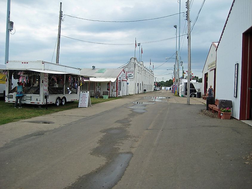 Walkway leading into the Columbia County Fair in Portage, Wisconsin.