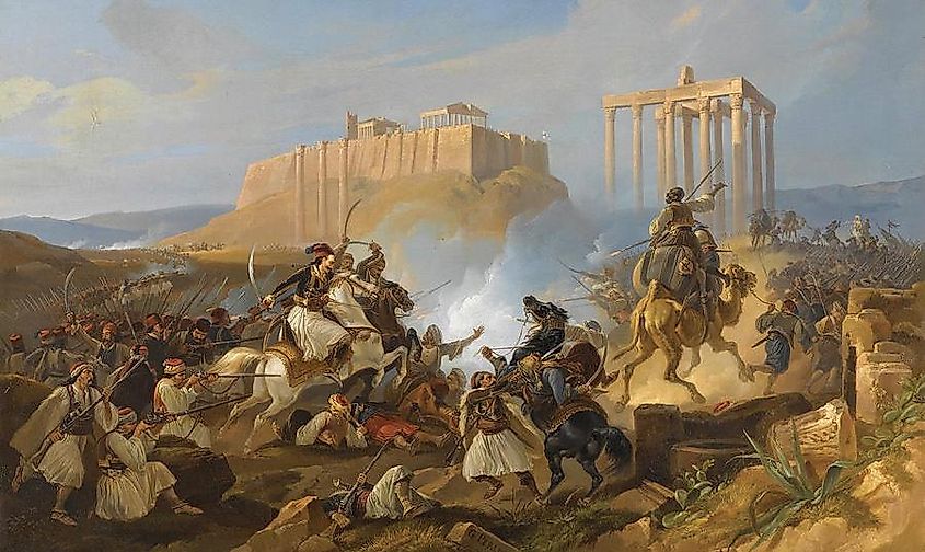 Illustration of the Siege of the Acropolis