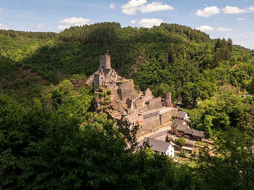 Medieval-era castle of Manderscheid, Germany.