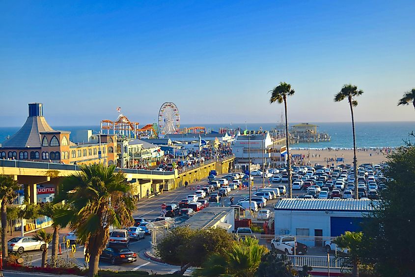 The coastal town of Santa Monica, California.