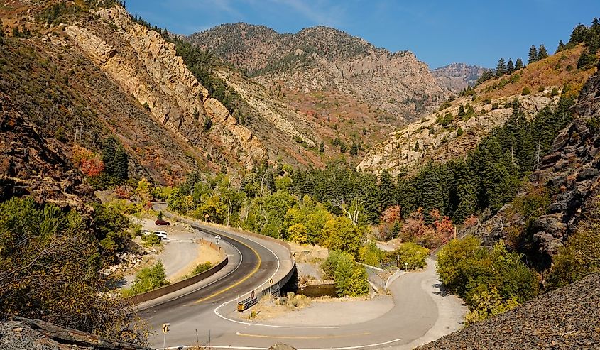 The steep canyons and hills of the Wasatch Mountain Range in Utah