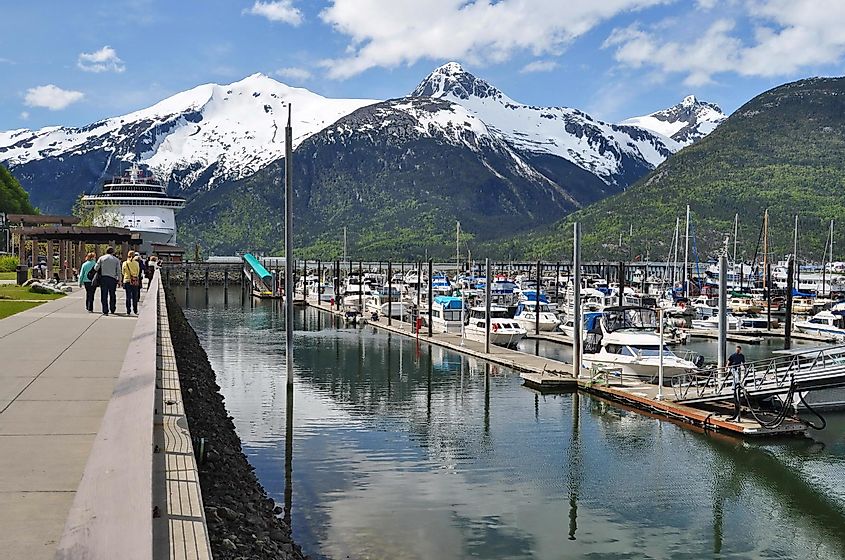 Cruise Ship Docked in Skagway, Alaska, United States