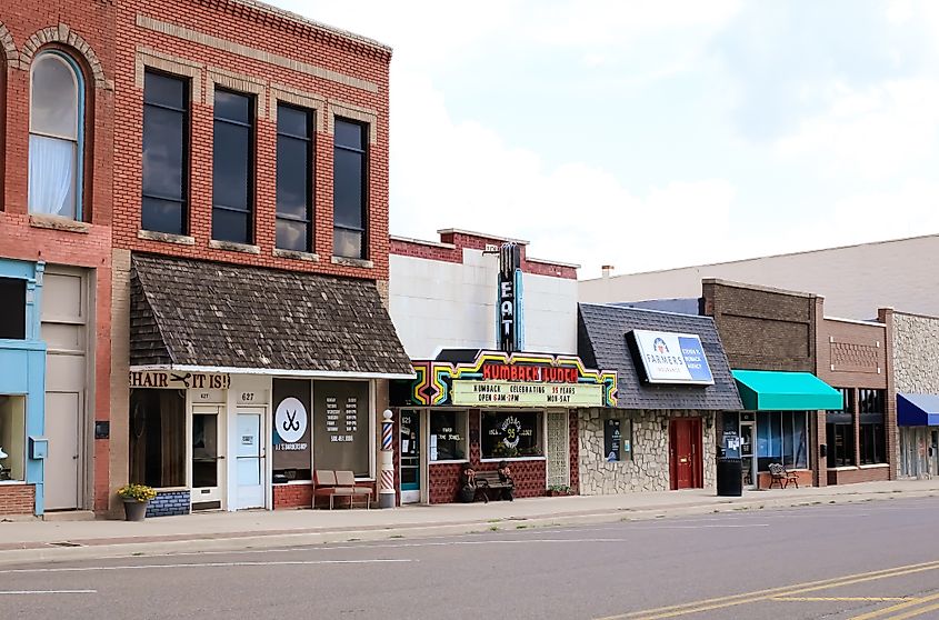 A scene from Main Street in Perry, Oklahoma.