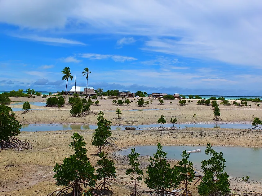 The landscape of Kiribati has been greatly affected by climate change.