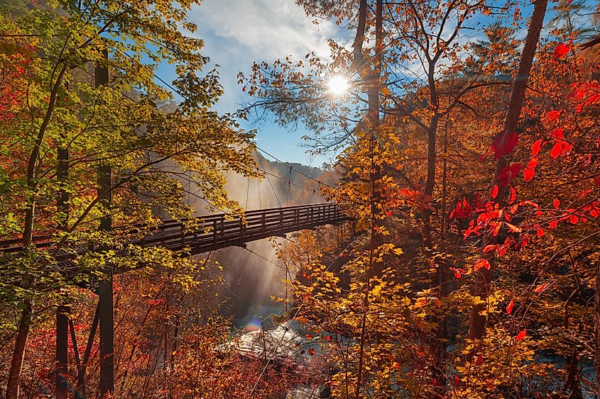 The spectacular Tallulah Falls in Georgia.