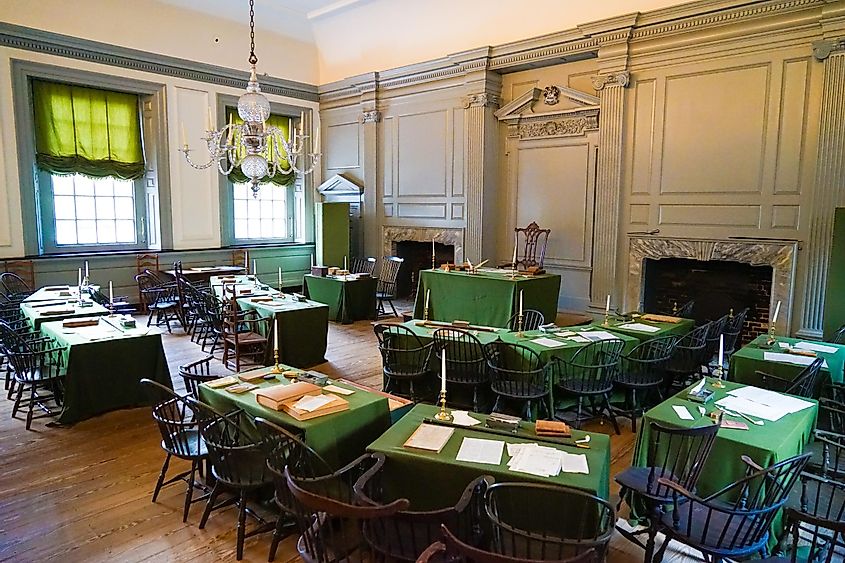 Independence Hall's Assembly Room.  Inspired By Maps / Shutterstock.com
