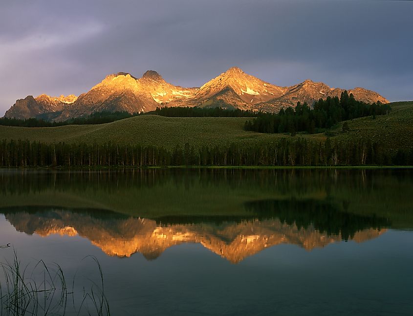 Sunrise at Redfish Lake, Sawtooth Range, Idaho