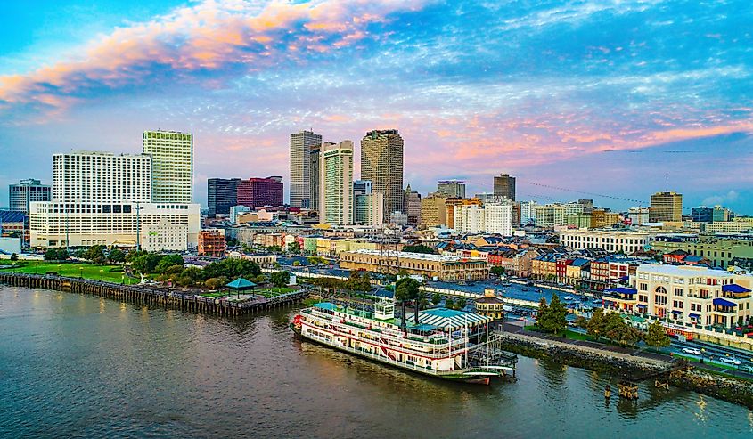 New Orleans, Louisiana, USA Downtown Skyline Aerial