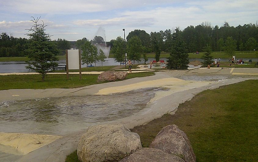 Festival Park, an outdoor waterpark in Whitecourt, Alberta.
