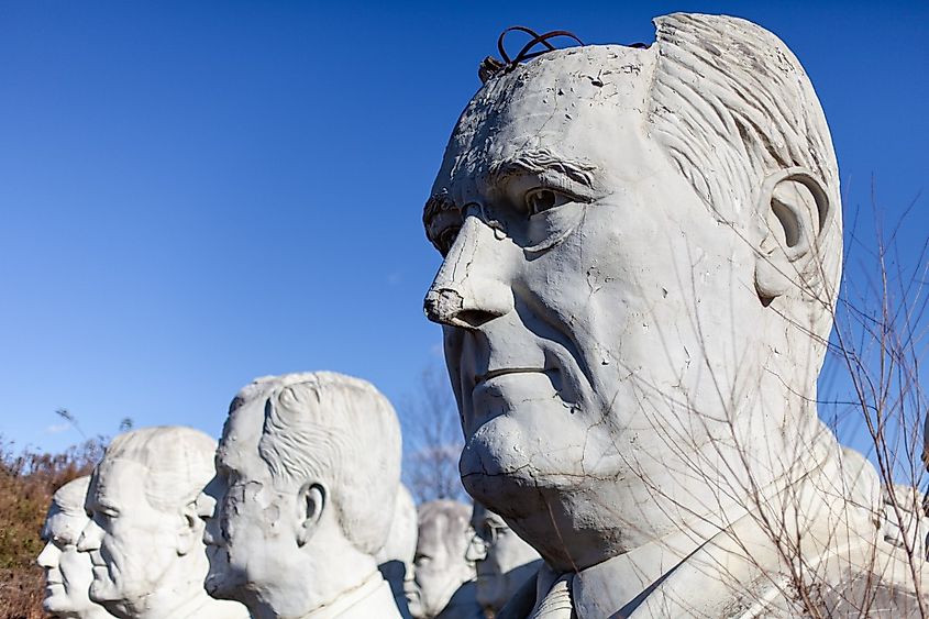 The concrete president heads, Virginia.
