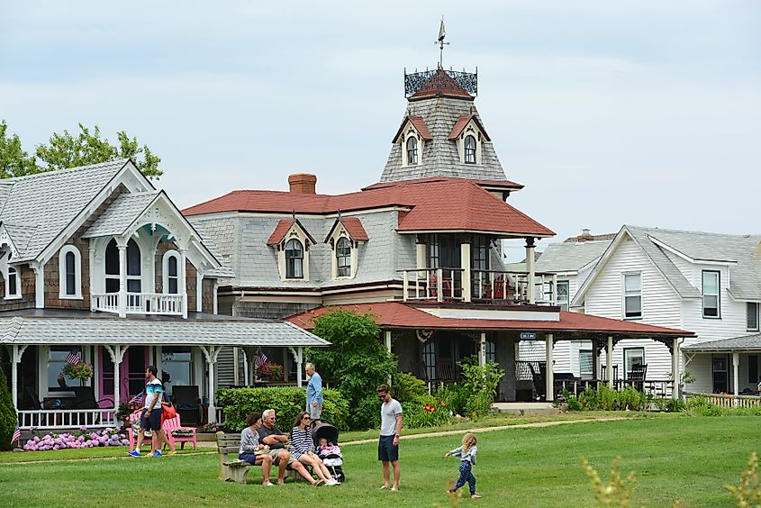 Beautiful buildings in Oak Bluffs, Massachusetts