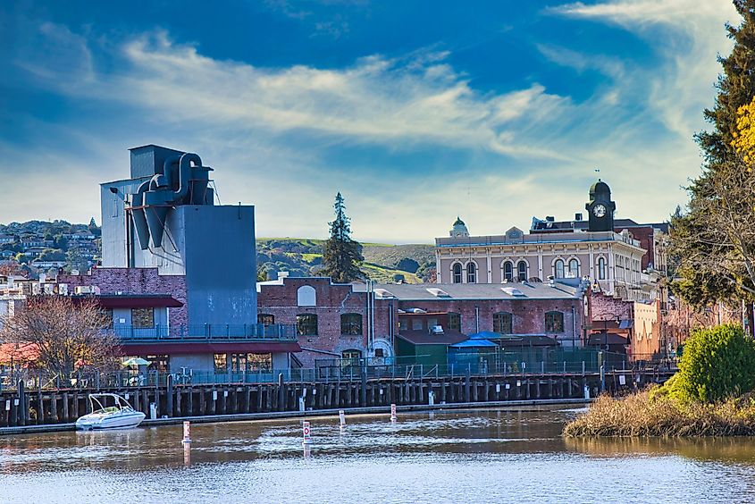 The waterfront in Petaluma, California.