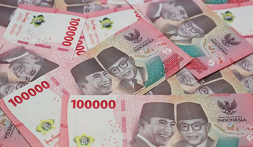 Indonesian rupiah banknotes series with the value of one hundred thousand rupiah IDR 100.000 issued since 2022
