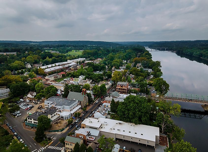 Aerial view of New Hope, Pennsylvania