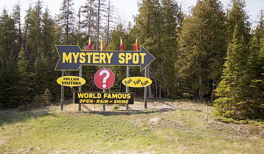 Mystery Spot in the Upper Peninsula, St. Ignace, Michigan.
