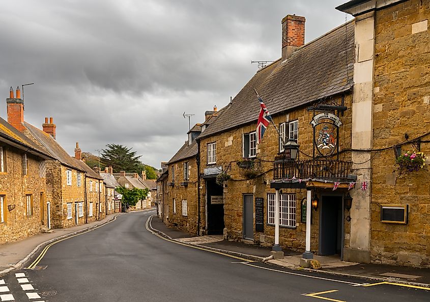 Picturesque Abbotsbury village in Dorset on the Jurassic Coast of England.
