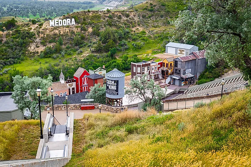 Aerial view of Medora, North Dakota