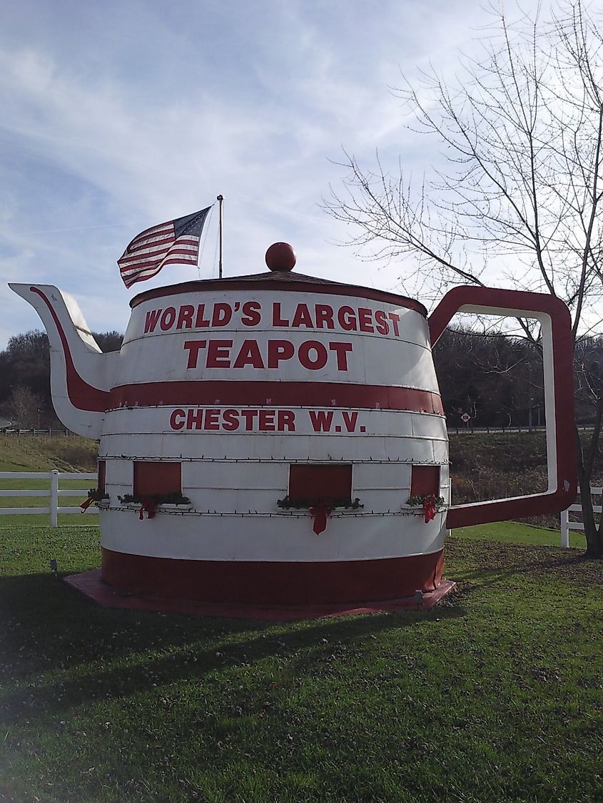 The World's Largest Teapot in Chester, West Virginia.