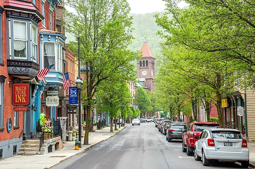 Main Street in Jim Thorpe, Pennsylvania.