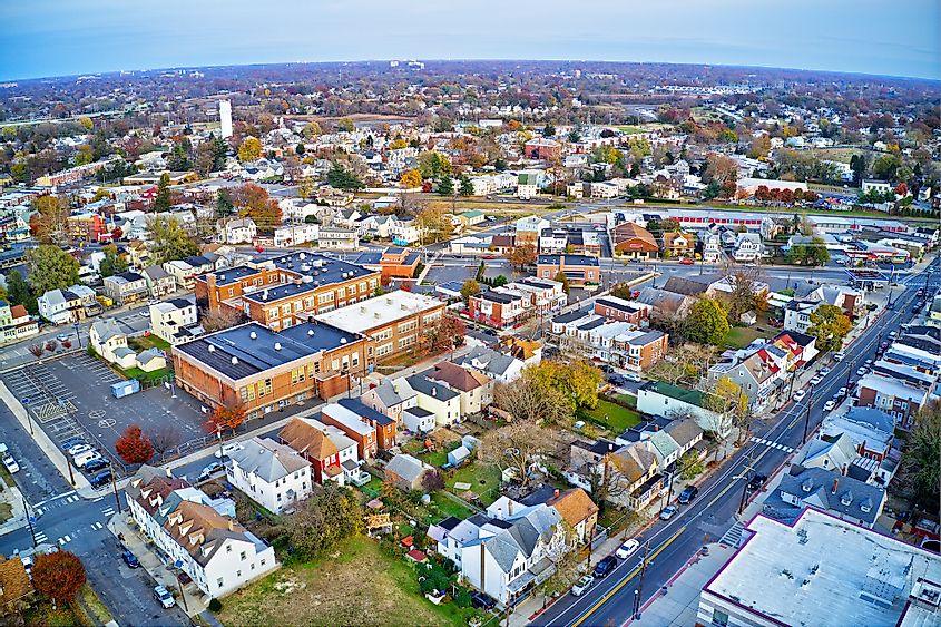 Aerial view of Gloucester City, New Jersey.
