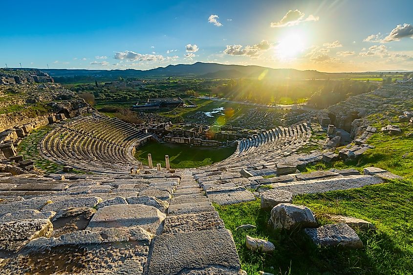 Ruins of antique Greek theatre in Miletus