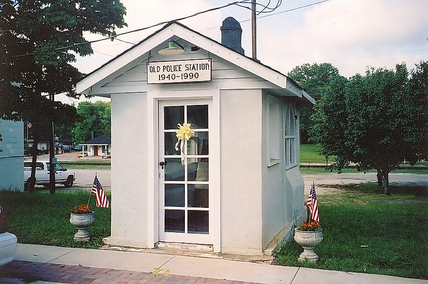 The smallest police station in the world, in Ridgeway, South Carolina